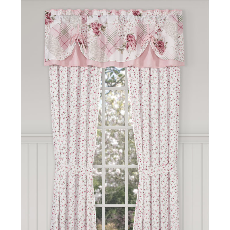 Bungalow Floral 72" Window Valance, Rose