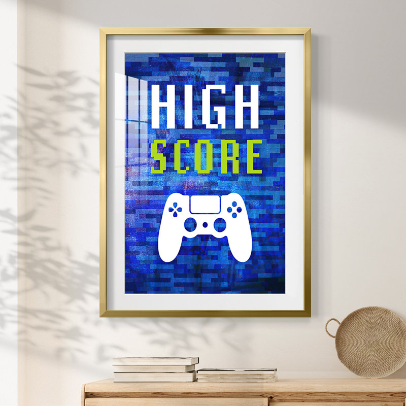 «It's Game On I», impression encadrée, 28.5" H x 20.5" W, Gold