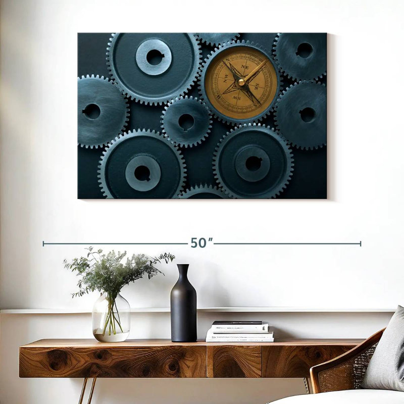Cogs And Compass, 26" H x 39" W