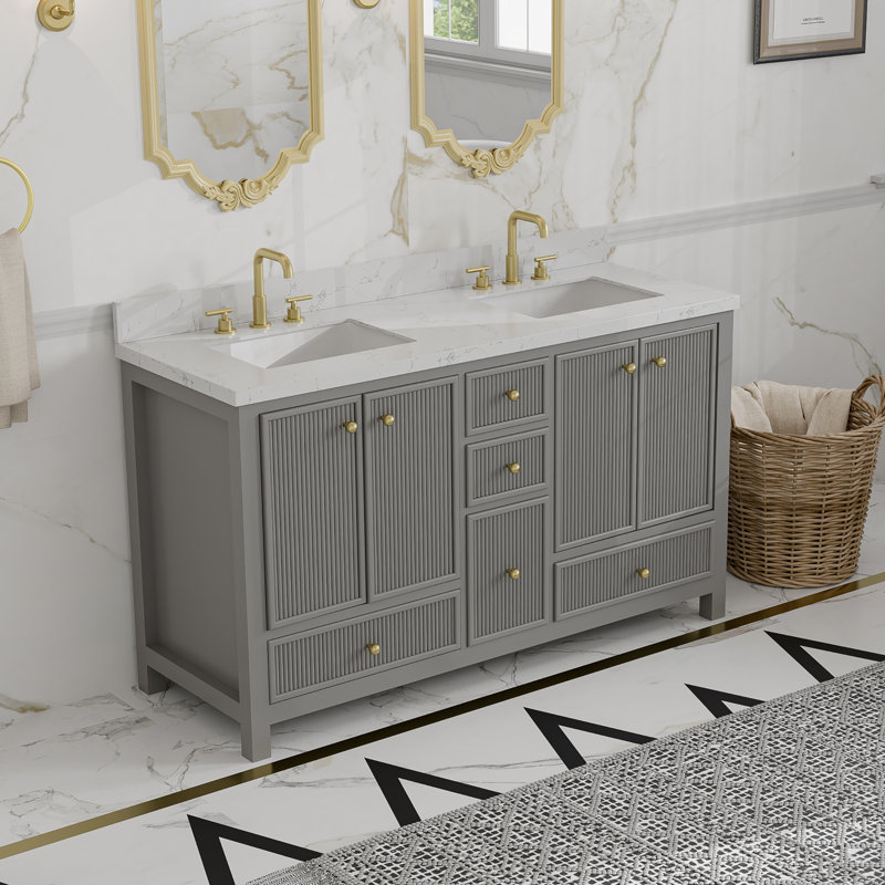 Meuble-lavabo Corena, Gris