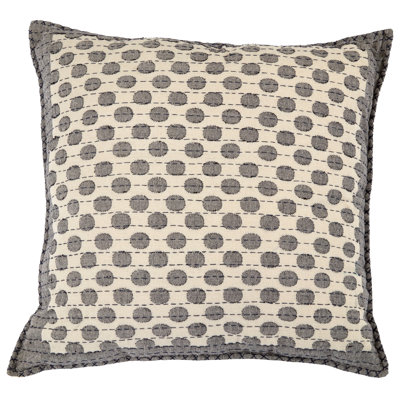 Artisan Hand-Loomed Cotton Square Pillow - Navy Dots - 24"