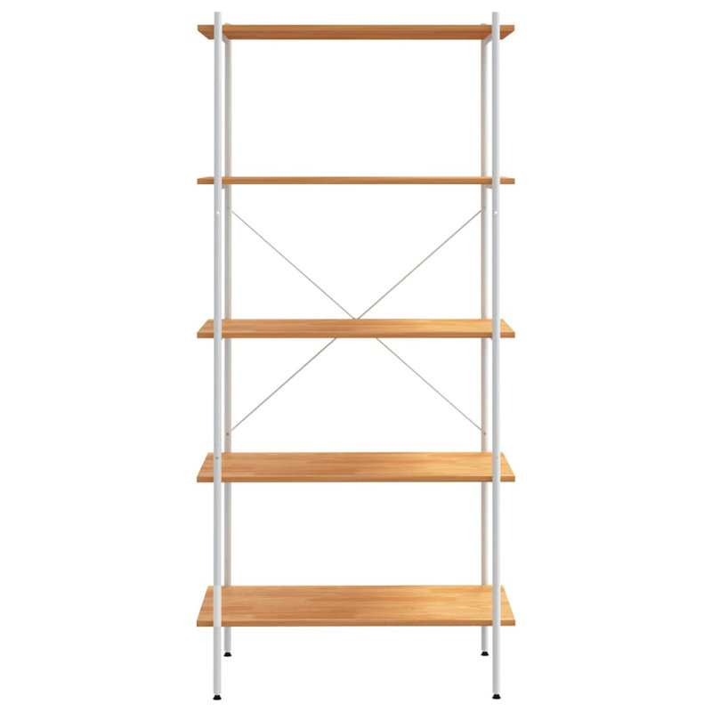 Madiun 80cm W Steel Shelving Unit, White/Oak