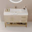 Meuble-lavabo moderne 36 po avec lavabo en céramique sans couture et armoire autoportante dorée-767959329