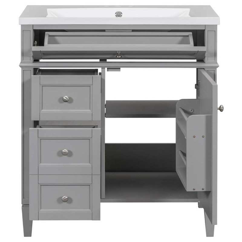 30'' Single Bathroom Vanity Base Only in Grey