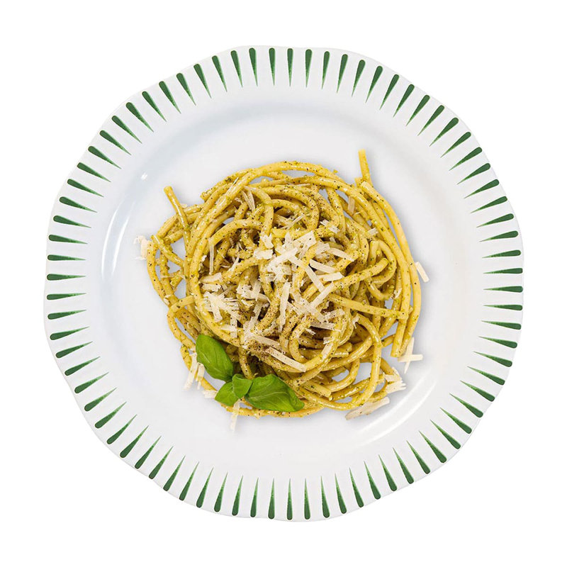 Sitio Stripe Dinner Plate, Basil