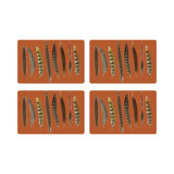 Pheasant Feathers Vegan Leather Rectangle Pebble Placemat
