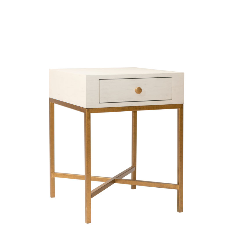 Lyon 18"  Square End Table In Antique White