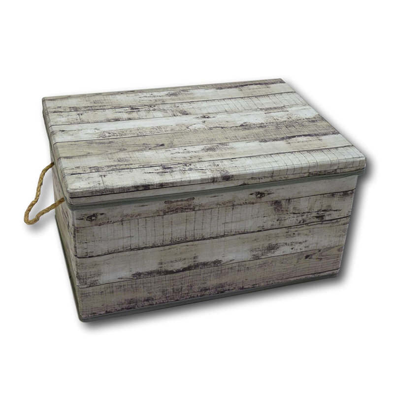 Millwood Pines Fabric Box, Gray, 7.9" H x 19.7" W x 15.8" D