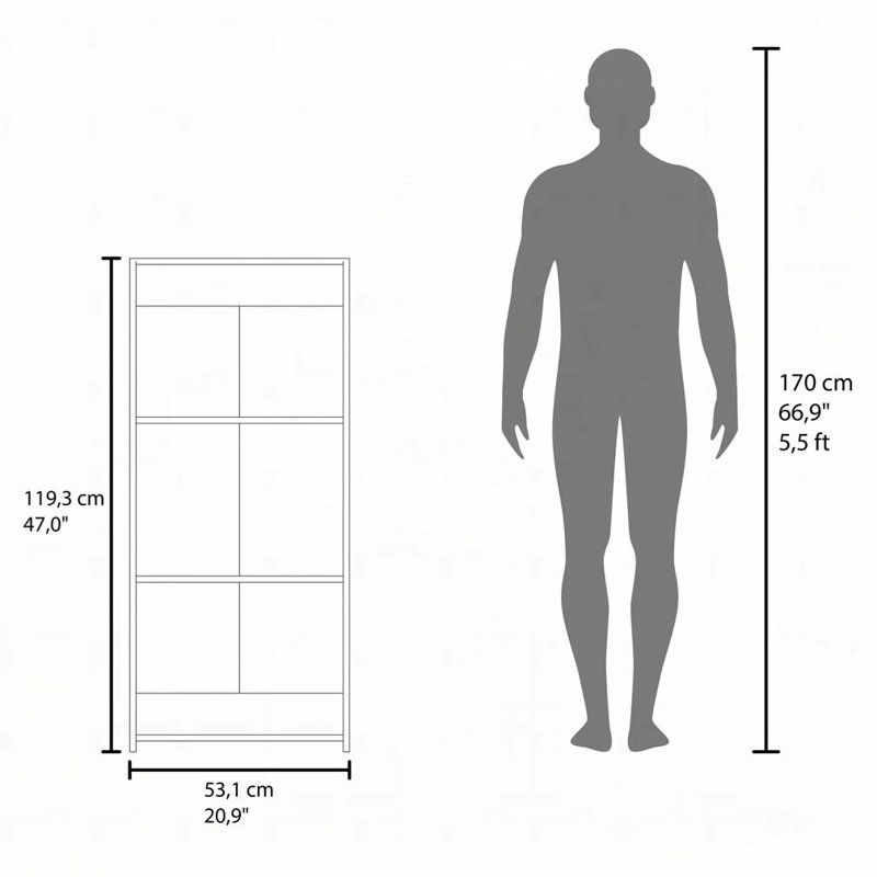 Bibliothèque avec 3 tablettes, Blanc