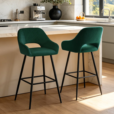 Yes Velvet Bar Stool with Iron Frame