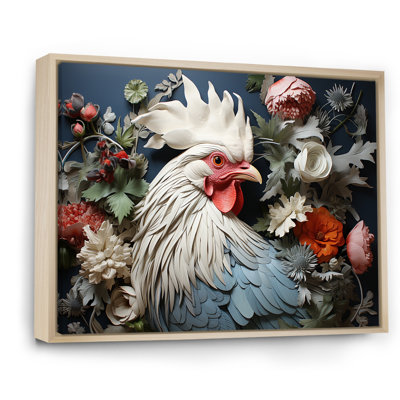 " Loyal Flower Rooster Portrait "