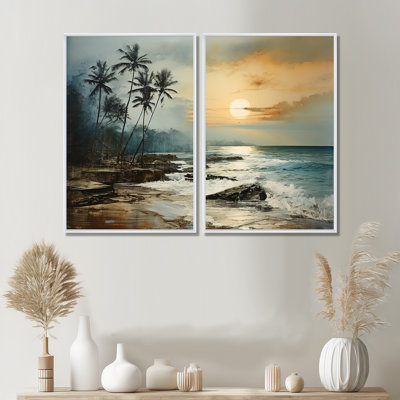 «Beach Photo Tropical Escape VI» - art mural sur toile nautique 2 panneaux