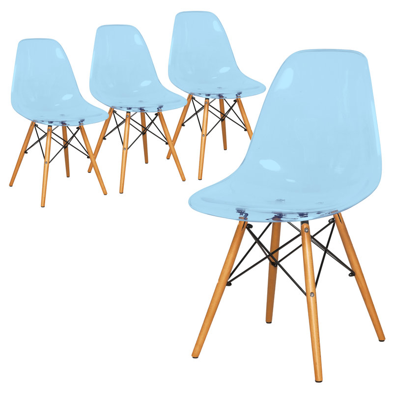 18.12'' H Side Chair, Transparent Blue