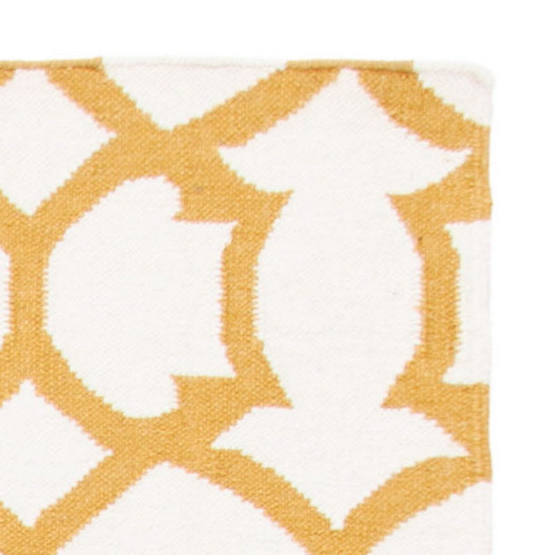 Tapis géométrique en laine tissé à la main Rodgers, Rectangle 6 pi x 9 pi