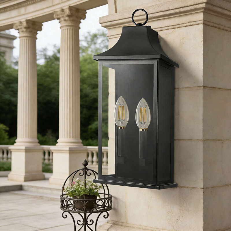 Dusk To Dawn Outdoor Wall Sconce With Light Sensor, IP65 Waterproof Weather-Resistant Exterior Lighting Fixture For Porch, Garage, And House