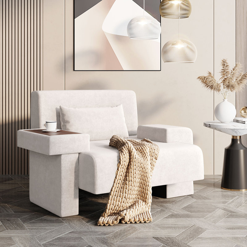 Chaise de salon Mid-Century, Beige