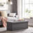 Linen Blend Upholstered Bench with Flip Top-1733586280