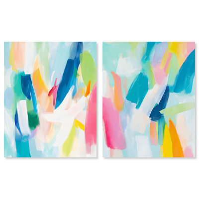 «Whirlwind of Color Duo», reproduction d'art sur toile par Art Remedy, galerie tendue, 16 x 20
