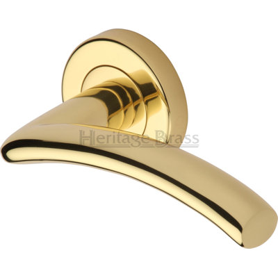 Heritage Brass Heritage Door Handle Lever Latch on Round Rose Centaur Design
