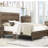 Wooden Queen Size Bed In Rustic Brown With And Headboard Rails For Bedroom, Headboard, Rails, Wood Construction-1233208688-1233208655