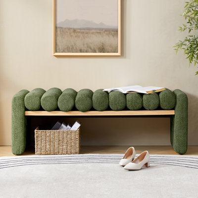 Brame 52.5" W Upholstered Bench with Iron Frame