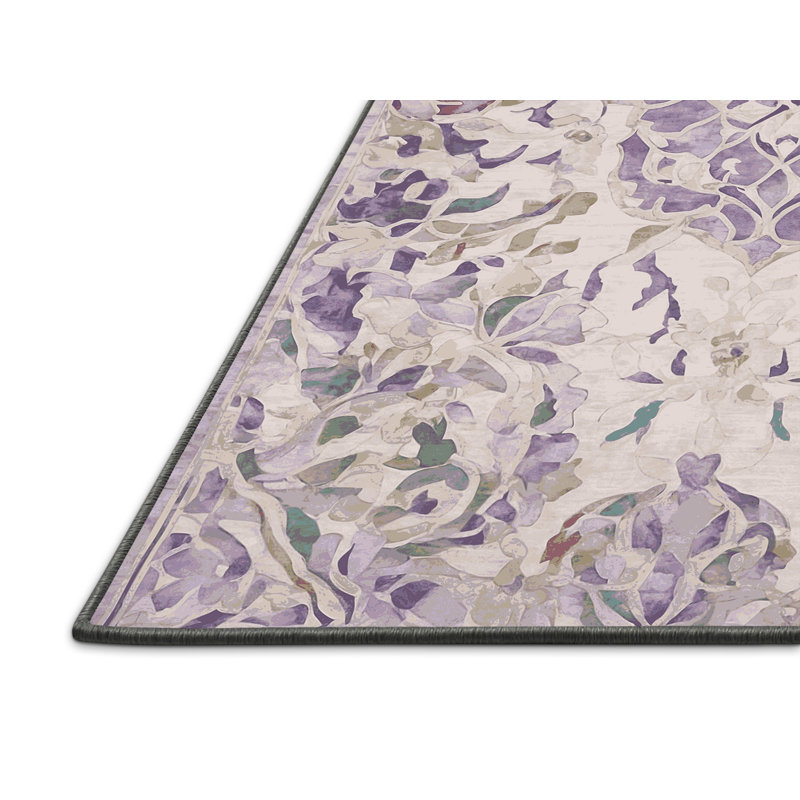 Tapis gris soyeux et moelleux, Rectangle 7 pi x 9 pi