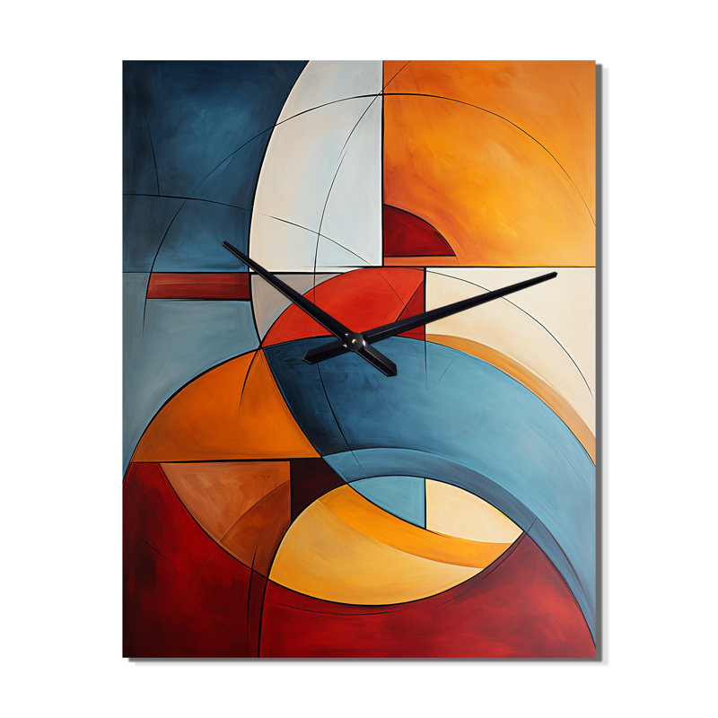 Cubisme géométrique forme I - Horloge murale cubique surdimensionnée, H 32 po x l 16 po x P 1 po