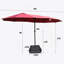 Parasol d'extérieur à double face avec lumière et base pour patio-966637091