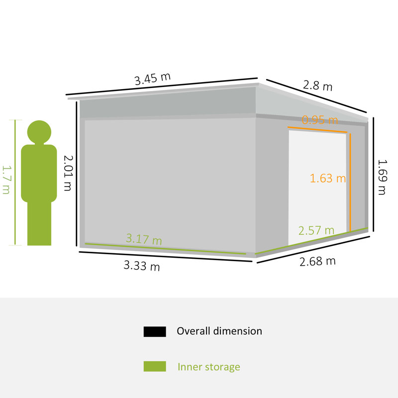Aamilah 11 ft. 3 in. W x 9 ft. 2 in. D Metal Overlap Dome Tool Shed