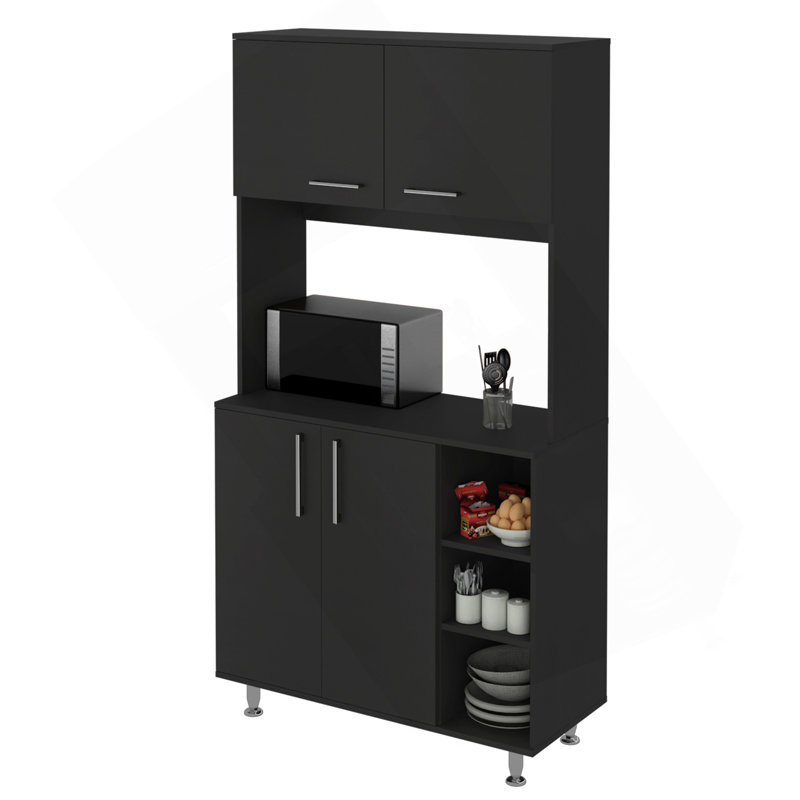 Garde-manger Colorado, trois tablettes ouvertes, Noir