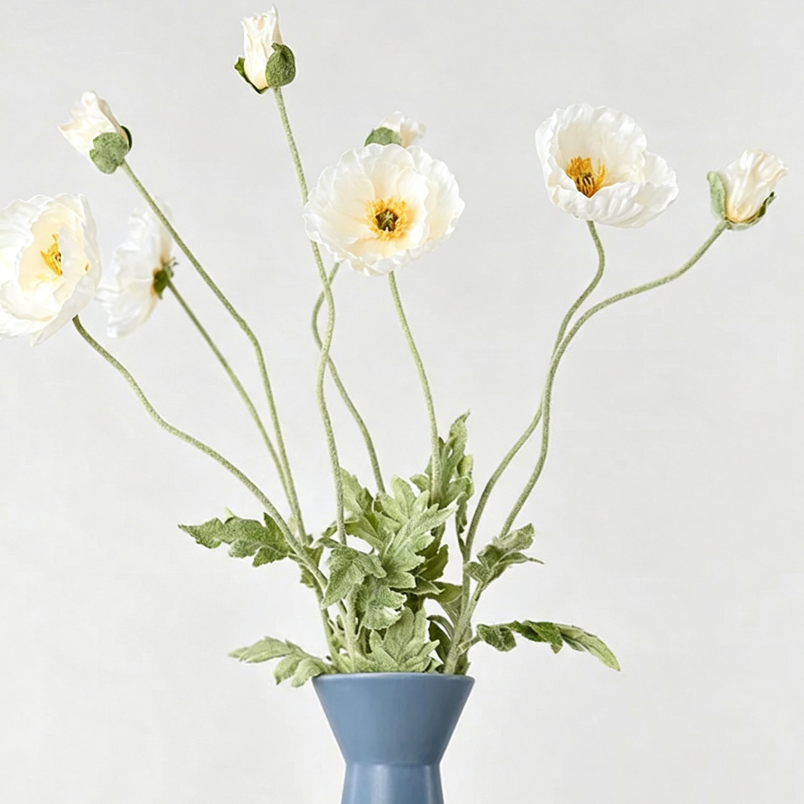 Audet Poppy Stems, Creamy white