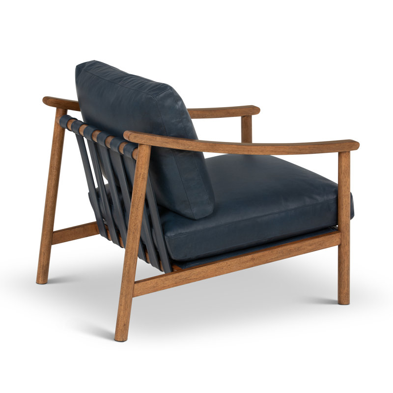 Rowan Leather Accent Chair, Oxford Blue Genuine Leather