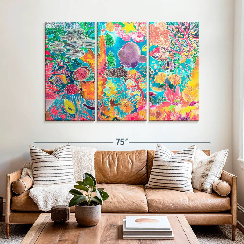 Brampt Tropical Coral, 42" H x 65" W