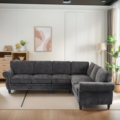 L Shaped Modular Sectional Couch Corner Sectional Sofa by Lark Manor