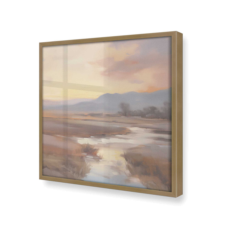 «Meadow Glow At Sunset», Or brossé, H 13,75 po x l 13,75 po