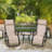Outdoor 3 Pieces Folding Portable Reclining Lounge Chairs Table Set-1057038215