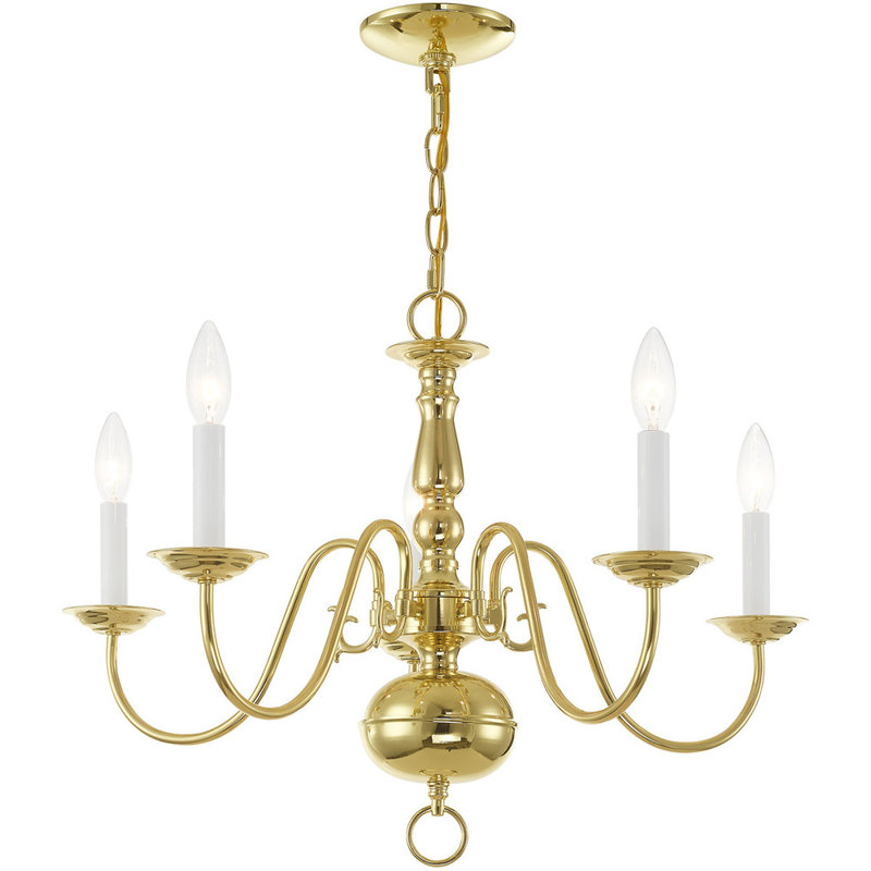Benedetto Steel Dimmable Chandelier, Polished Brass, 6
