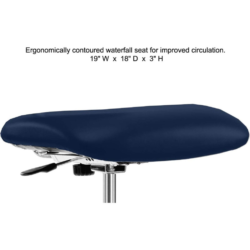 Perch Cleanroom Vinyl Chair  | Medium Bench Height 20-27", Black Vinyl, 16"