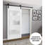 Porte de grange robuste en verre givré 3 lumières | Lucia 4070 | Ensemble de quincaillerie lourde 6,6 pi | Portes intérieures solides-106926029