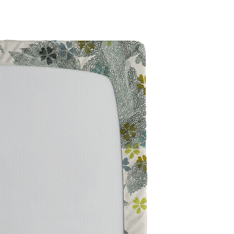 Drap-housse Ambesonne, Drap-housse de taille simple, Jaune, vert, coquille d'œuf / floral