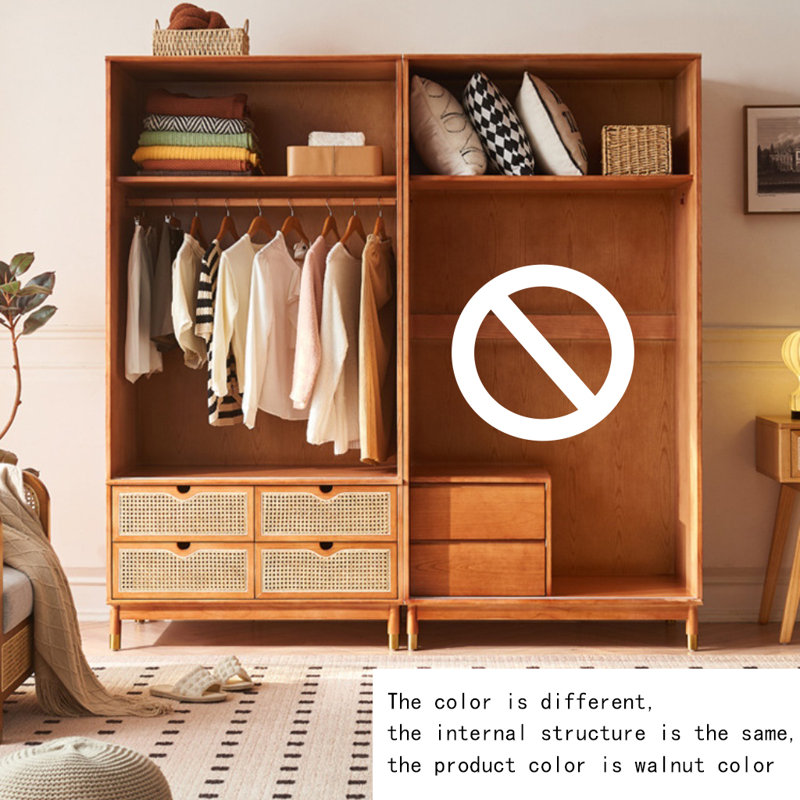 Simple Classic Diverse Wardrobe, Walnut
