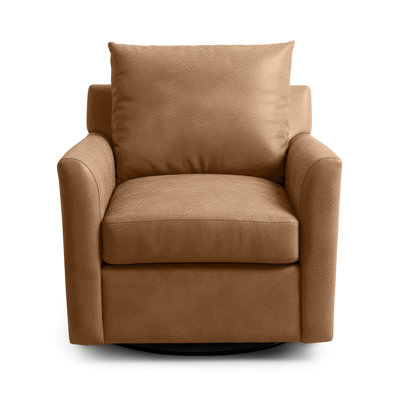 Olivia Top Grain Leather Swivel Accent Chair