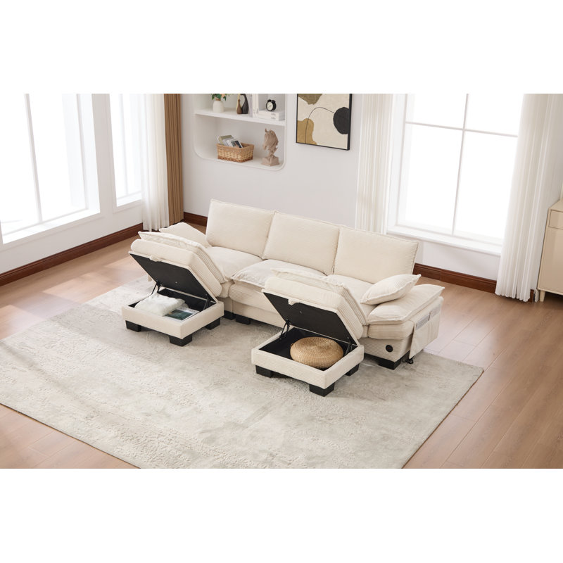 Canapé modulaire modulaire, canapé à assise profonde, canapé en velours côtelé, meubles rembourrés confortables pour le salon, appartement, studio, bureau, ayant plusieurs combinaisons
