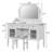 44.4" Makeup Vanity Desk With Large Adjustable Mirror, Dressing Table Set With Drawer & Cabinet, Space-Saving Beauty Station For Bedroom, White