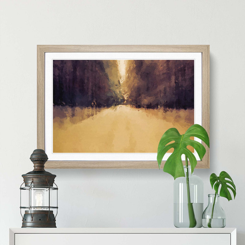 Rushing Through the Forest in Abstract - Picture Frame Graphic Art Print, Oak, 50cm H x 76cm W x 2cm D