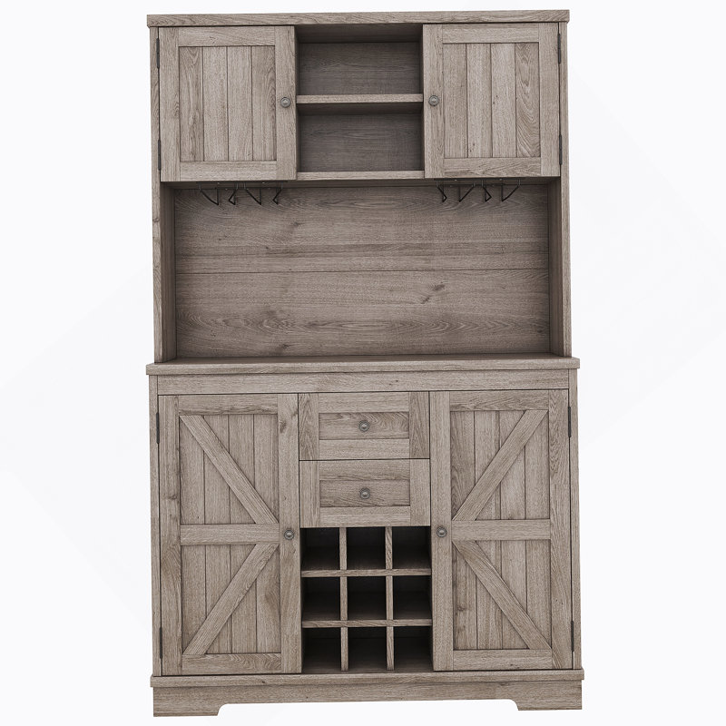 Armoire de cuisine avec rangement Coffee Bar, Chêne brun, Brun