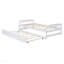 Lit plateforme simple avec lit gigogne simple, blanc-1157372149