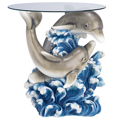 Dolphin Cove Sculptural Glass Side Table