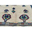 Tapis blanc cassé / vert / bleu One-of-a-Kind 4 pi 7 po x 7 pi 5 po années 1980