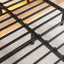 Structure de lit plateforme en métal avec tête de lit grand, ports USB, lumières DEL RVB, rangement, aucun sommier nécessaire, brun rustique-1881343043-1881343042